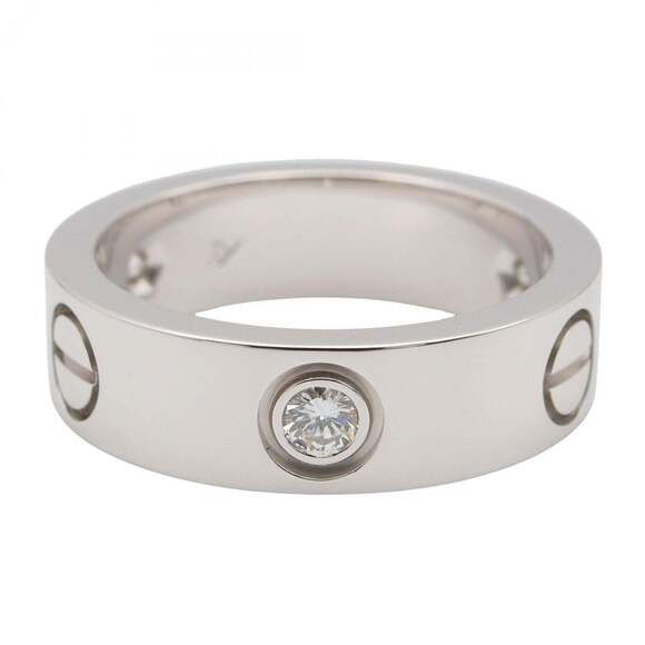 CARTIER 18k Silver Diamond Love Ring - Picture 2 of 7